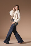 Jeans flare a vita alta con bottoni - 4