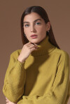 Maglia collo alto con maniche a costine - 4