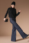 Maglia collo alto con maniche a costine - 3