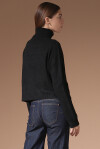 Maglia collo alto con maniche a costine - 2