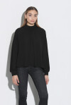 Sheer blouse with puff sleeves - 4