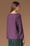 Blusa pipistrello a fantasia geometrica - 2