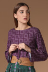 Blusa pipistrello a fantasia geometrica - 1