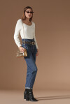 Spotted pony skin belt with jewel buckle - 2