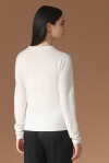 Cashmere sweater with jewel buttons on the shoulder - 4