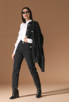Blusa a collo alto con balze e decorazioni sul retro - 3