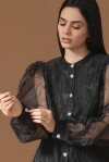 Blusa con stampa floreale e maniche a sbuffo - 2