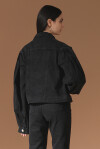 Bomber in denim con bottoni gioiello in madreperla - 2
