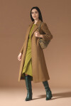 Long herringbone coat with belt - 3