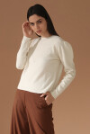 Crewneck sweater with puff sleeves - 3