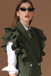 Vestito gilet con maniche volant - 3