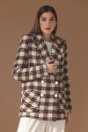 Cappottino corto a check in misto lana - 3