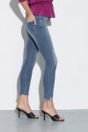 Fitted model jeans with asymmetrical bottom - 2