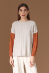 Maglia girocollo con trecce color-block - 4