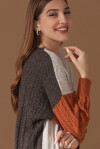 Maglia girocollo con trecce color-block - 3