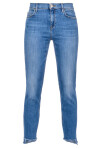 Fitted model jeans with asymmetrical bottom - 1