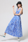 Long printed dress with sash - 3