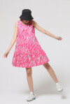 Short printed dress with sash - 3