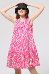 Short printed dress with sash - 4