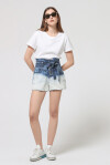 Degradè shorts with belt at the waist - 4