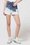 Shorts sfumato con cintura in vita - 1