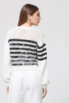 Mesh striped sweater with sequins - 3