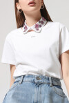 T-shirt in jersey di cotone con colletto gioiello - 4