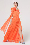 Creponne long dress with stole - 3