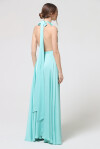 Long halter neck dress with ruffles - 4