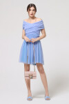 Midi dress with tulle cape - 3