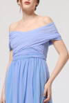 Vestito midi con mantellina in tulle - 3