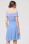 Midi dress with tulle cape - 4