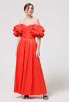 Crop top con maniche con rouches in shantung - 4