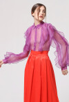 Transparent shirt in organza and silk - 3