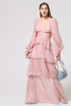 Long dress with flounces and balloon sleeves - 3
