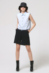 Sleeveless poplin shirt - 4