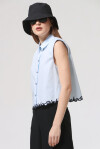 Sleeveless poplin shirt - 3