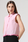 Camicia smanicata in popeline - 4