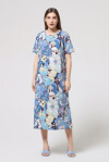 Long T-shirt dress with floral pattern - 3