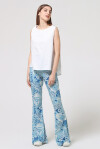 Patterned flared trousers in jersey - 4