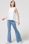 Patterned flared trousers in jersey - 2