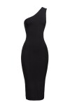 One-shoulder sheath dress with porthole - 1