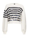 Mesh striped sweater with sequins - 1