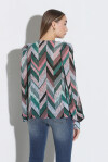 Blusa jacquard con rouches - 2