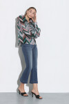 Blusa jacquard con rouches - 4