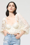 Top in pizzo con scollo a cuore - 3