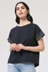 T-shirt in cotone con ricamo - 3