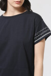 T-shirt in cotone con ricamo - 4