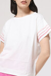 T-shirt in cotone con ricamo - 4