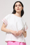 T-shirt in cotone con ricamo - 1